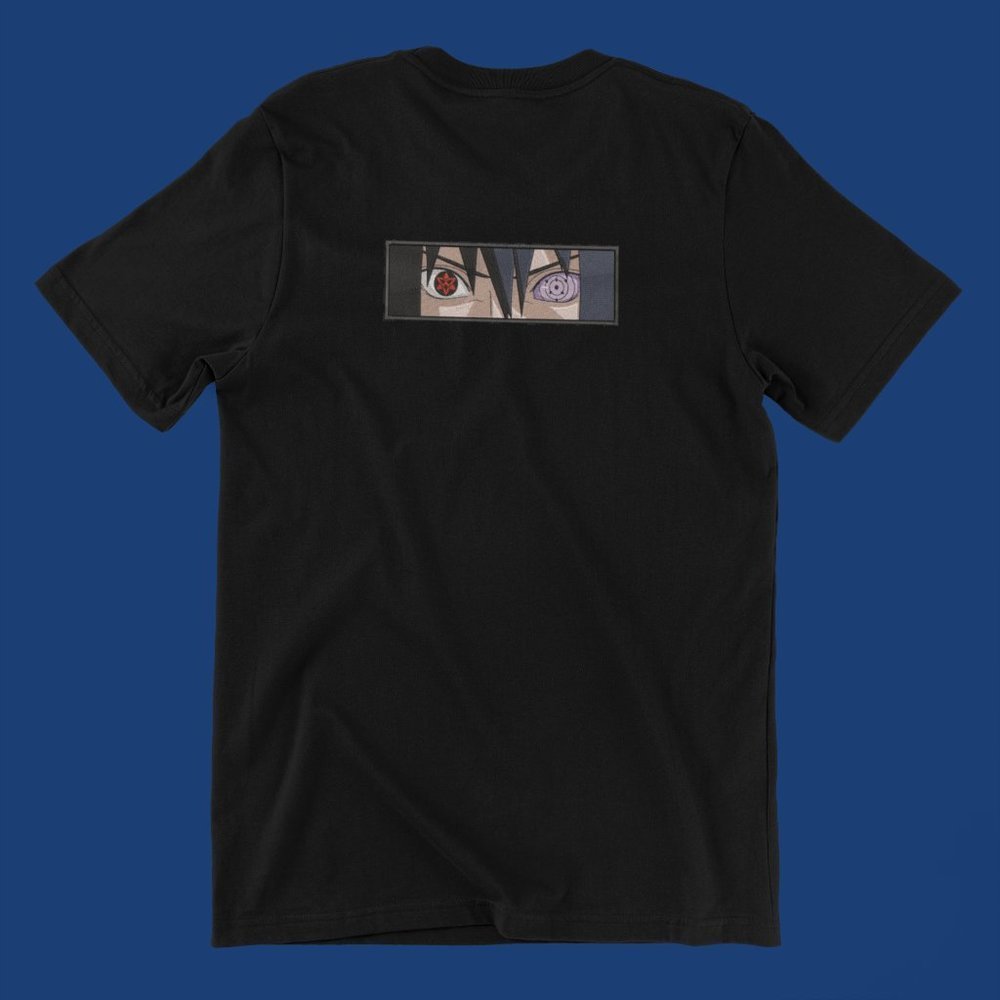 New- White&black Embroidered anime box T-shirt